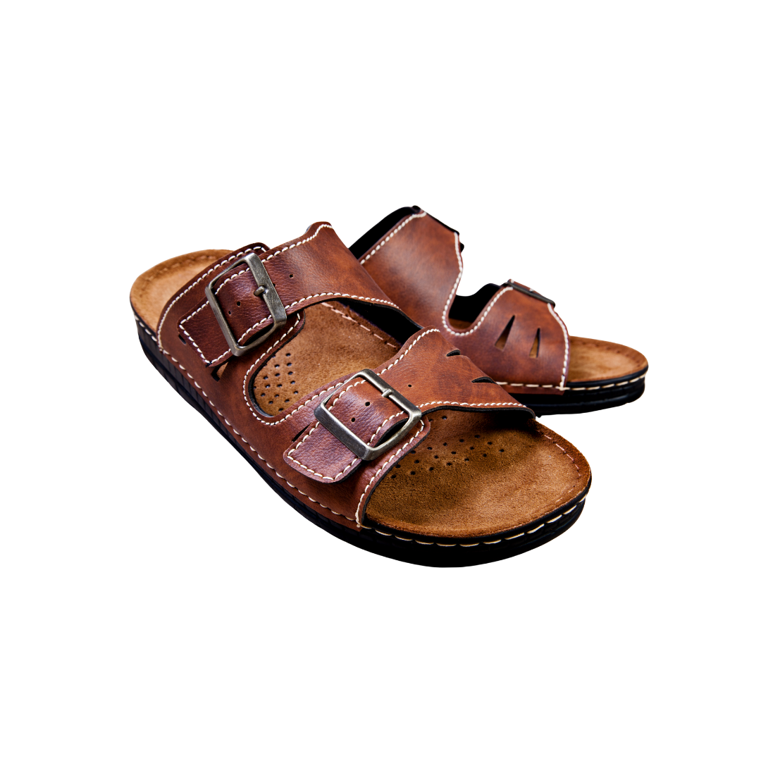 Leather Palm Slippers – Brown