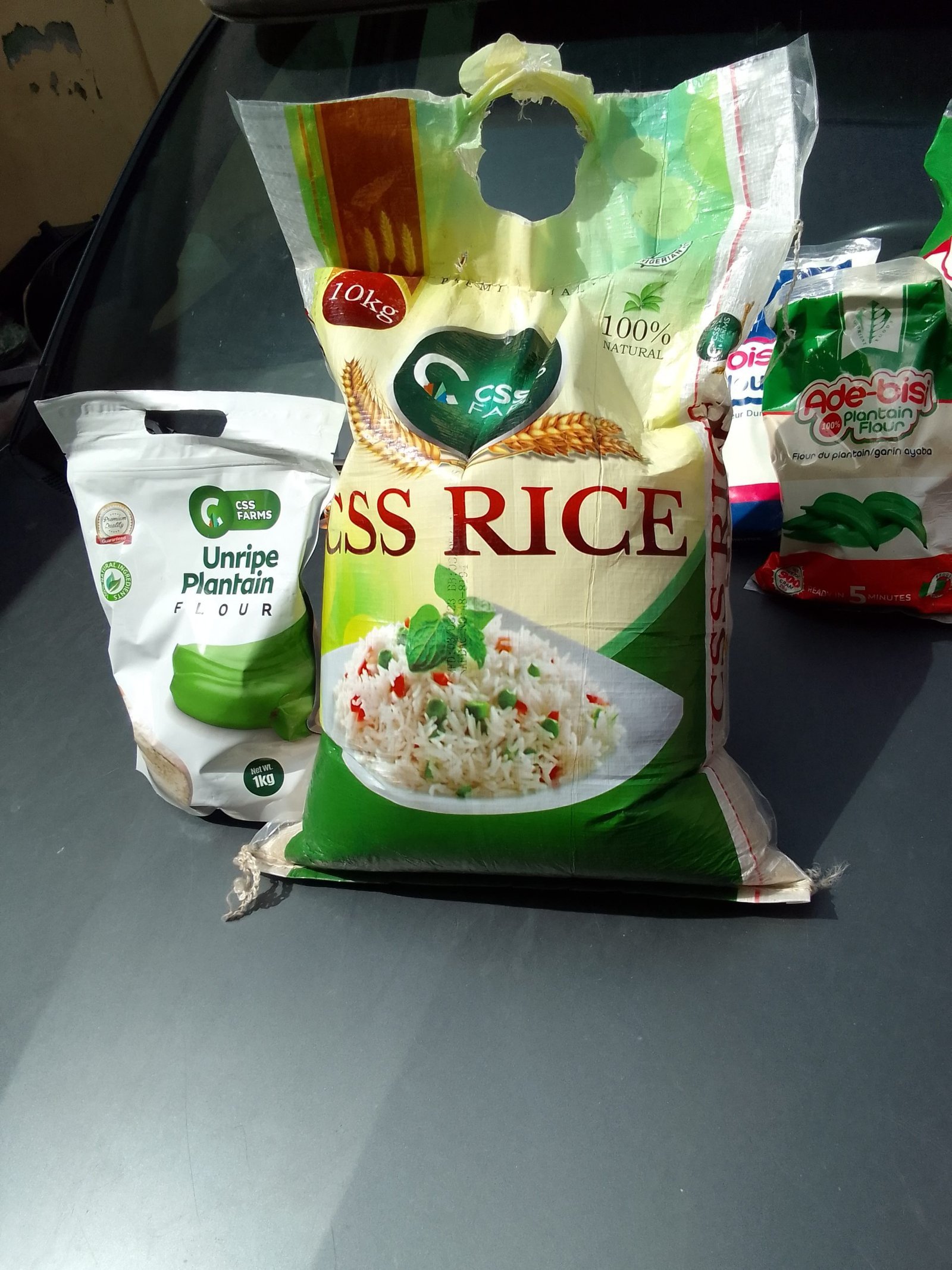 Ijebu garri,tuwo rice and palm oil